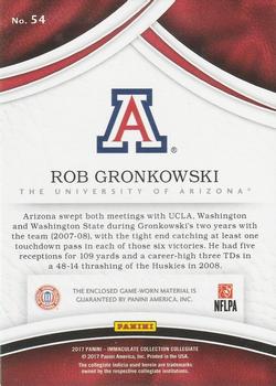 2017 Panini Immaculate Collection Collegiate - Immaculate Numbers Memorabilia #54 Rob Gronkowski Back