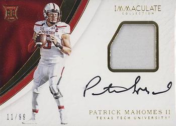 2017 Panini Immaculate Collection Collegiate - Rookie Patch Autographs #129 Patrick Mahomes II Front