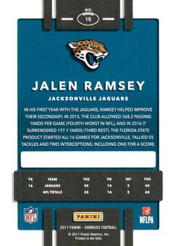 2017 Donruss - Jersey Number #15 Jalen Ramsey Back