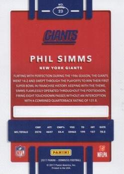 2017 Donruss - Jersey Number #23 Phil Simms Back