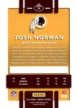 2017 Donruss - Jersey Number #36 Josh Norman Back