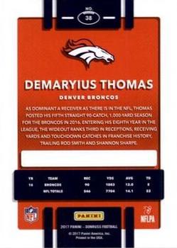 2017 Donruss - Jersey Number #38 Demaryius Thomas Back