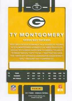 2017 Donruss - Jersey Number #72 Ty Montgomery Back