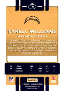 2017 Donruss - Jersey Number #128 Tyrell Williams Back