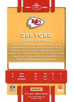 2017 Donruss - Jersey Number #212 Dee Ford Back
