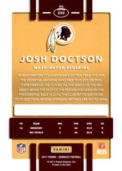 2017 Donruss - Jersey Number #220 Josh Doctson Back