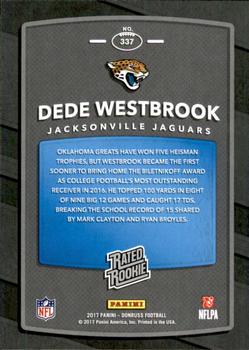 2017 Donruss - Jersey Number #337 Dede Westbrook Back