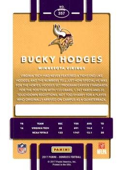 2017 Donruss - Jersey Number #357 Bucky Hodges Back
