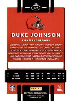 2017 Donruss - Press Proof Black #270 Duke Johnson Back