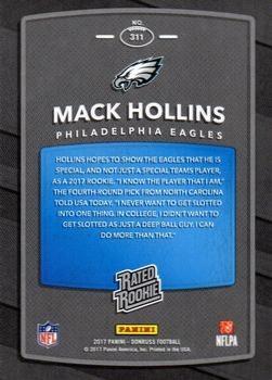 2017 Donruss - Press Proof Black #311 Mack Hollins Back