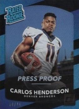 2017 Donruss - Press Proof Black #336 Carlos Henderson Front