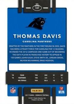 2017 Donruss - Press Proof Blue #137 Thomas Davis Back