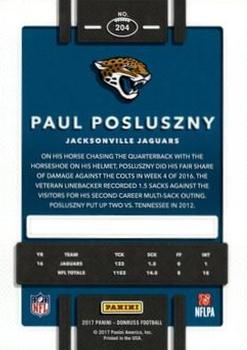 2017 Donruss - Press Proof Blue #204 Paul Posluszny Back