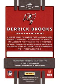2017 Donruss - Press Proof Blue #255 Derrick Brooks Back
