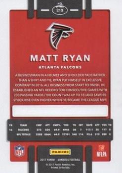 2017 Donruss - Press Proof Green #219 Matt Ryan Back