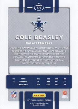 2017 Donruss - Press Proof Red #175 Cole Beasley Back