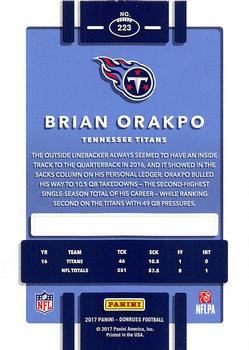 2017 Donruss - Press Proof Red #223 Brian Orakpo Back