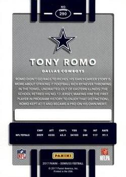 2017 Donruss - Press Proof Red #290 Tony Romo Back