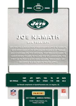 2017 Donruss - Press Proof Silver #206 Joe Namath Back
