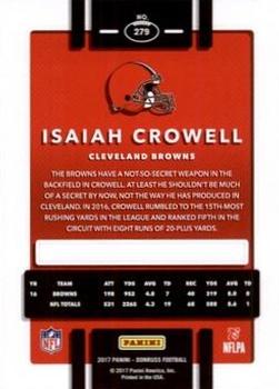 2017 Donruss - Press Proof Silver #279 Isaiah Crowell Back