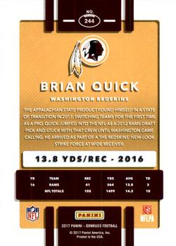2017 Donruss - Stat Line Season #244 Brian Quick Back