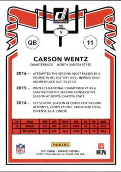 2017 Donruss - 1981 Tribute #5 Carson Wentz Back