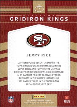 2017 Donruss - All-Time Gridiron Kings #7 Jerry Rice Back