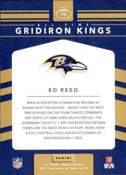 2017 Donruss - All-Time Gridiron Kings #23 Ed Reed Back