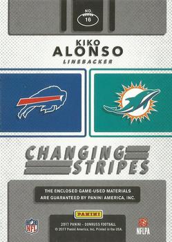 2017 Donruss - Changing Stripes Jerseys Prime #16 Kiko Alonso Back