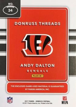 2017 Donruss - Donruss Threads Prime #34 Andy Dalton Back