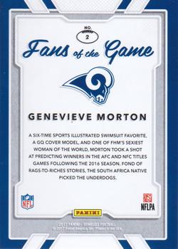 2017 Donruss - Fans of the Game #2 Genevieve Morton Back