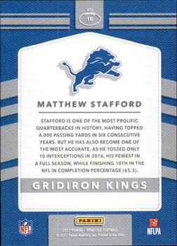 2017 Donruss - Gridiron Kings #16 Matthew Stafford Back