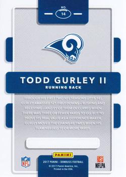 2017 Donruss - Ground Force #14 Todd Gurley II Back