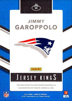 2017 Donruss - Jersey Kings Studio Series #29 Jimmy Garoppolo Back