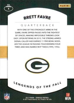 2017 Donruss - Legends of the Fall #8 Brett Favre Back