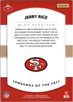 2017 Donruss - Legends of the Fall #14 Jerry Rice Back
