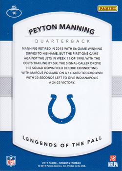 2017 Donruss - Legends of the Fall #16 Peyton Manning Back