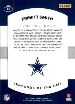 2017 Donruss - Legends of the Fall #20 Emmitt Smith Back