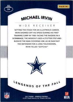 2017 Donruss - Legends of the Fall #24 Michael Irvin Back