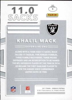 2017 Donruss - Production Line Sacks #9 Khalil Mack Back