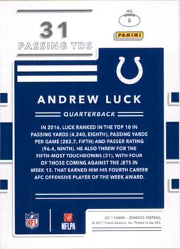 2017 Donruss - Production Line Touchdowns #5 Andrew Luck Back