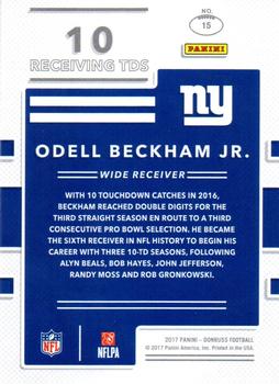 2017 Donruss - Production Line Touchdowns #15 Odell Beckham Jr. Back