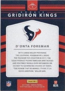 2017 Donruss - Rookie Gridiron Kings #9 D'Onta Foreman Back