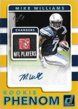 2017 Donruss - Rookie Phenom Jersey Autographs Laundry Tag NFL Player's Logo #RPJ-MW Mike Williams Front