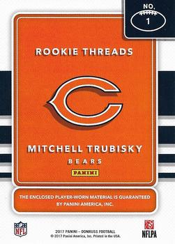 2017 Donruss - Rookie Threads Red #1 Mitchell Trubisky Back