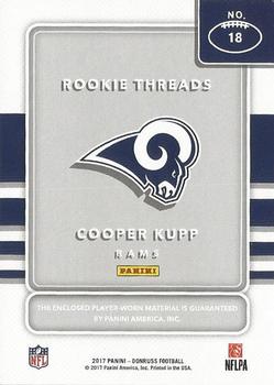 2017 Donruss - Rookie Threads Red #18 Cooper Kupp Back