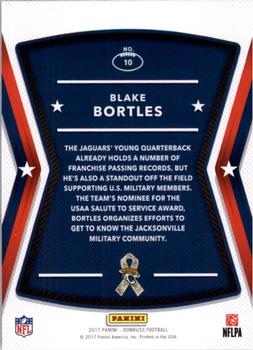 2017 Donruss - Salute to Service #10 Blake Bortles Back