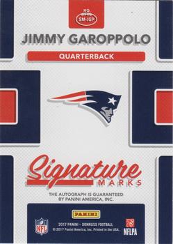2017 Donruss - Signature Marks #SM-JGP Jimmy Garoppolo Back