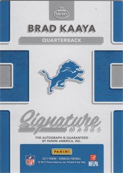 2017 Donruss - Signature Marks #SM-BKY Brad Kaaya Back