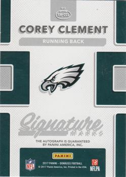 2017 Donruss - Signature Marks #SM-CCL Corey Clement Back